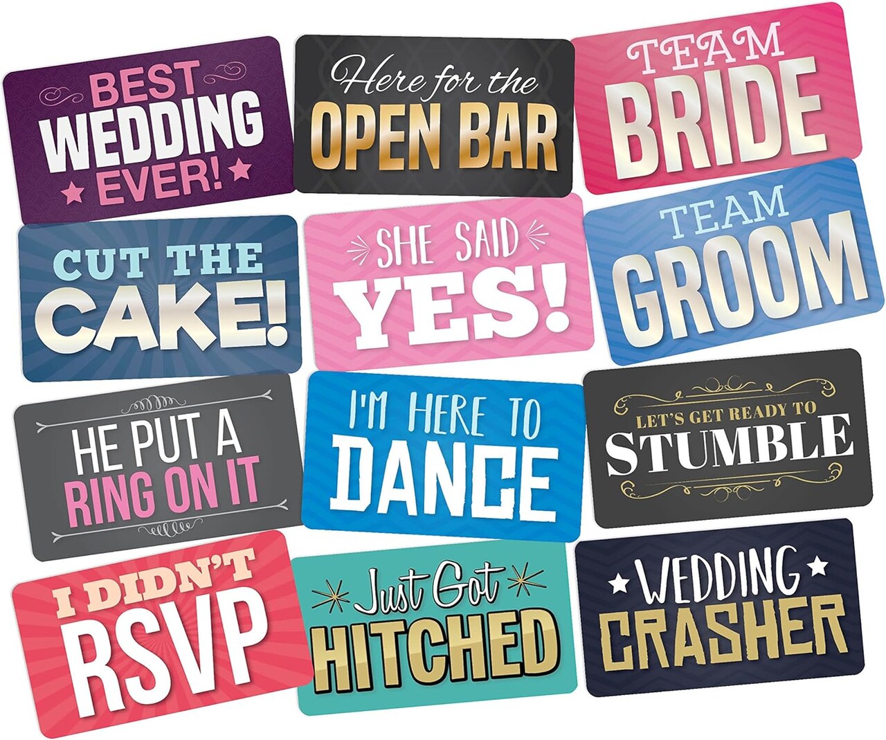 Photo Booth Props Wedding Parties Decorations Set DIY Water Proof Photo Booth Great Addition to Any Photo Booth Rental Fun Photo Booth Props, 6 Count PVC Photo Booth